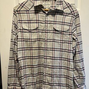 Lucky Brand Men's Gray Plaid Shirt